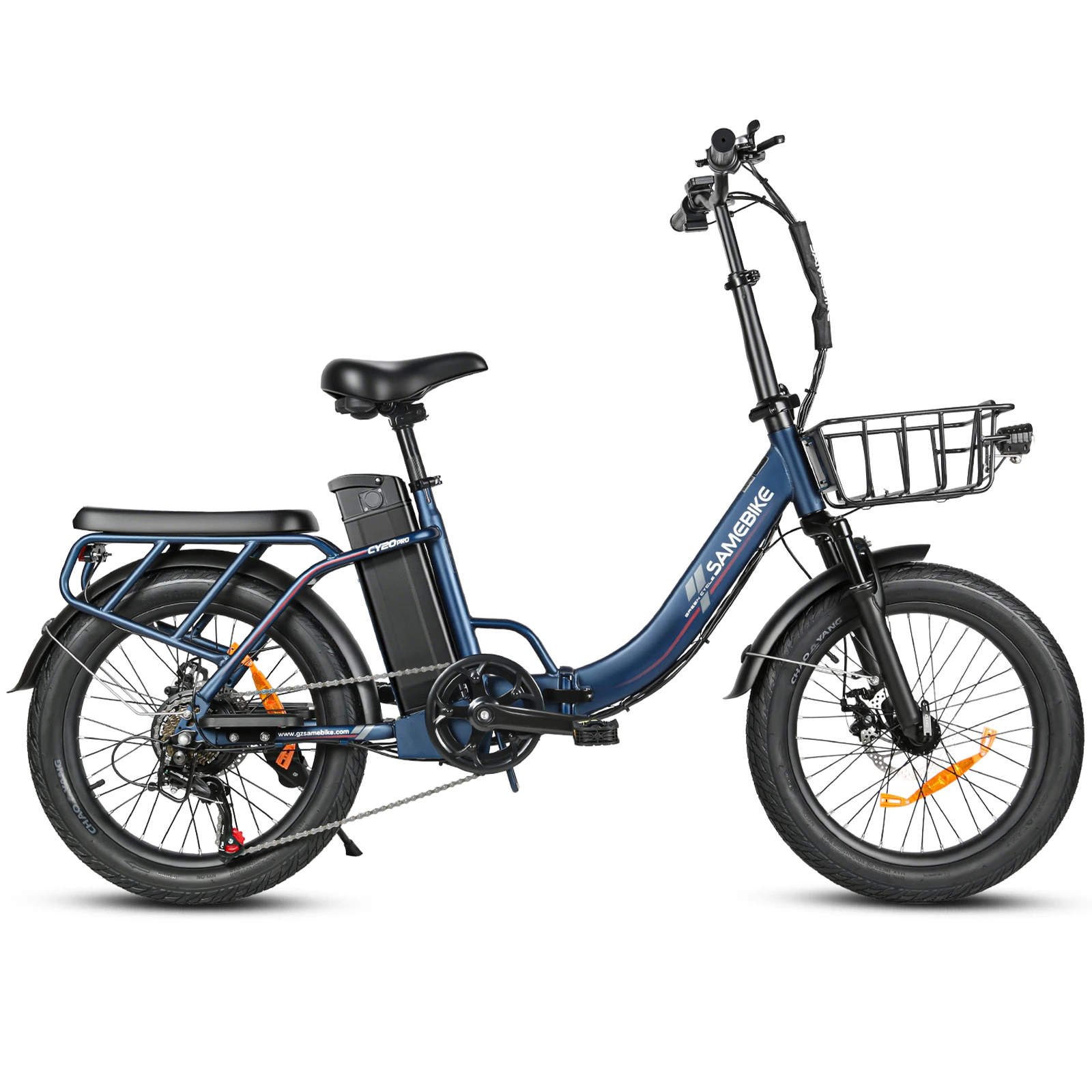Samebike CY20 Pro Klappbares Elektrofahrrad Mit 48V 13Ah Abnehmbarem Akku, 20 Zoll E-bike Mountainbike für Erwachsene, 7-Gang, 25 km/h und Reichweite bis 100km