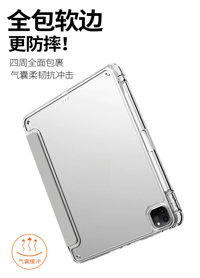 Dreifach Faltbare Acryl-Hülle mit Stifthalter für iPad Air 6 Pro 11 Mini 7 10. Generation – Detail 5