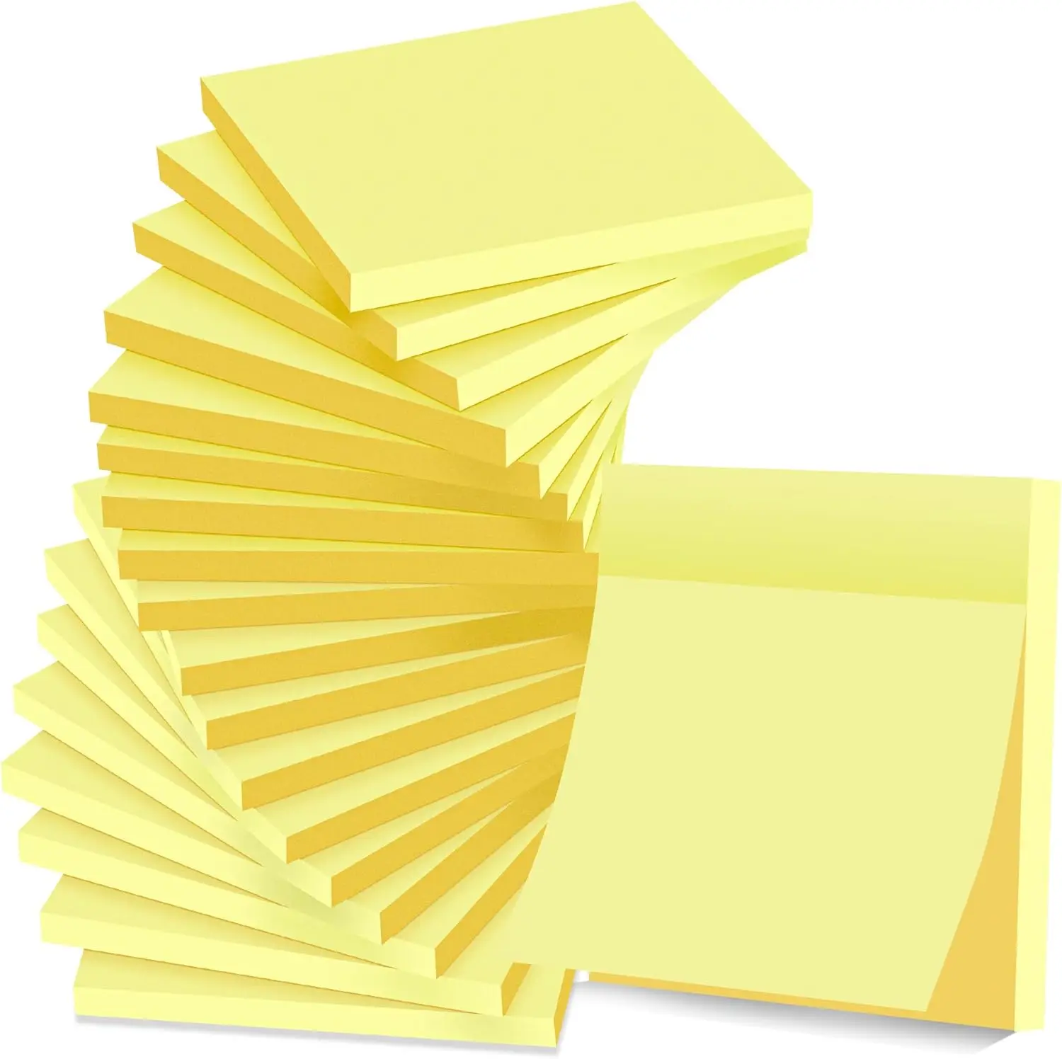 

18 Pack Yellow Sticky Notes 3"x3", Strong Adhesive, Recyclable, Self-Stick for Home, Office, Notebook