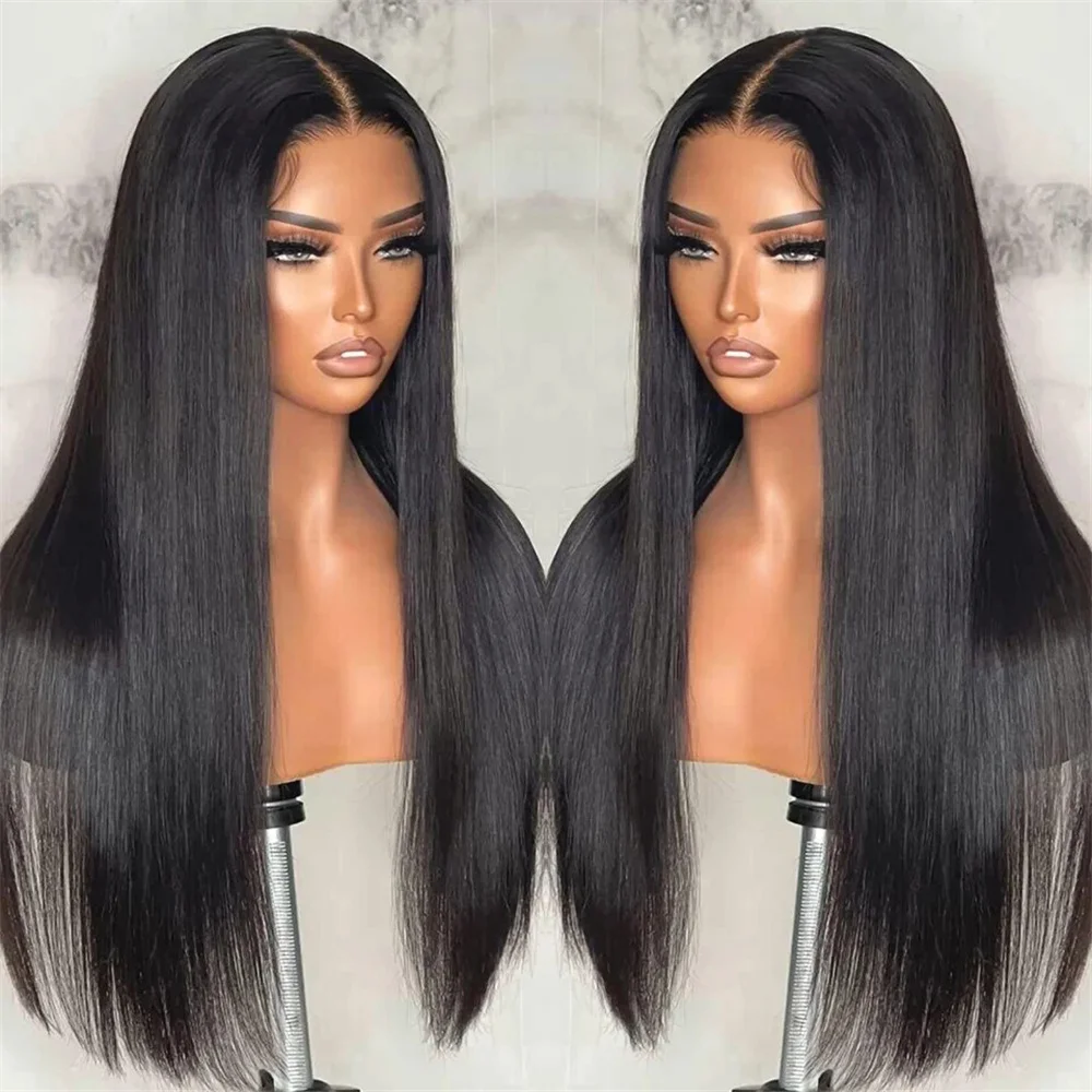 

13x4 Transparent Lace Front Human Hair Wig For Women 30Inch Straight Frontal Wig 180 Density Body Wave Hair PrePlucked For Women