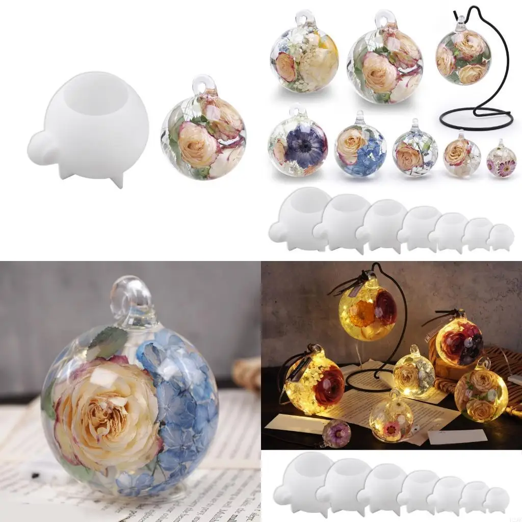 

Форма для подвески в форме шара из смолы, силиконовая форма для защиты от разрыва с отверстием для эпоксидной смолы