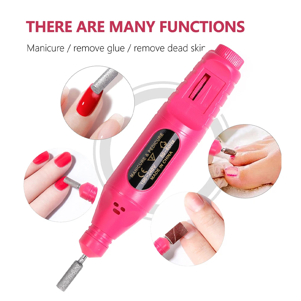 LINMANDA USB Electric Nail Drill Polish Kit Portable with UV LED Nail Lamp Gel Manicure Dryer Lamp Acrylic Nail Starter Set