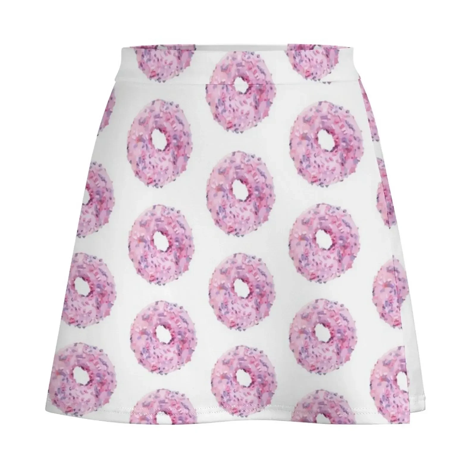 Strawberry-Sprinkled Donut Illustration Mini Skirt cute skirt outfit korean style