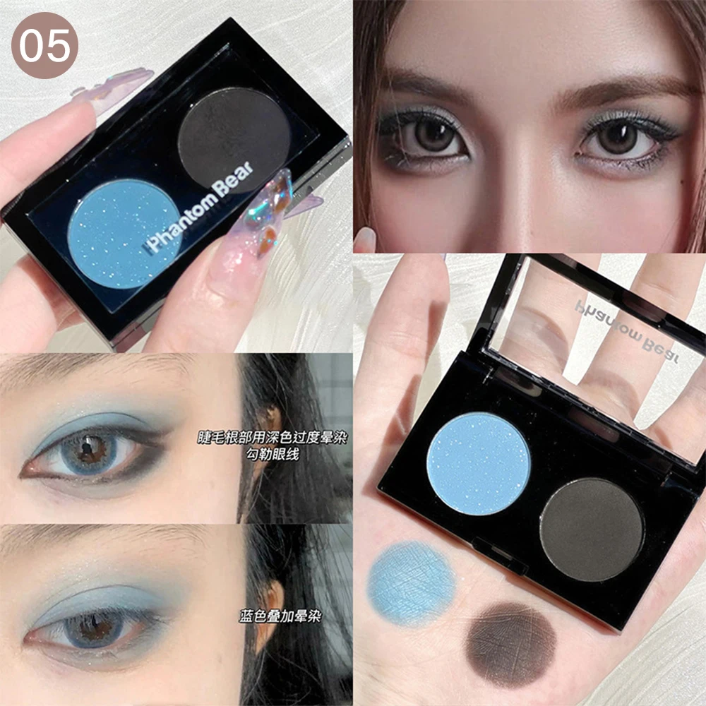 Korean Glitter Eyeshadow Palette Makeup Shimmer Cream Blue Black Eyeshadow Palettes Matte Eye Shadow Palette Glitter for Eyes