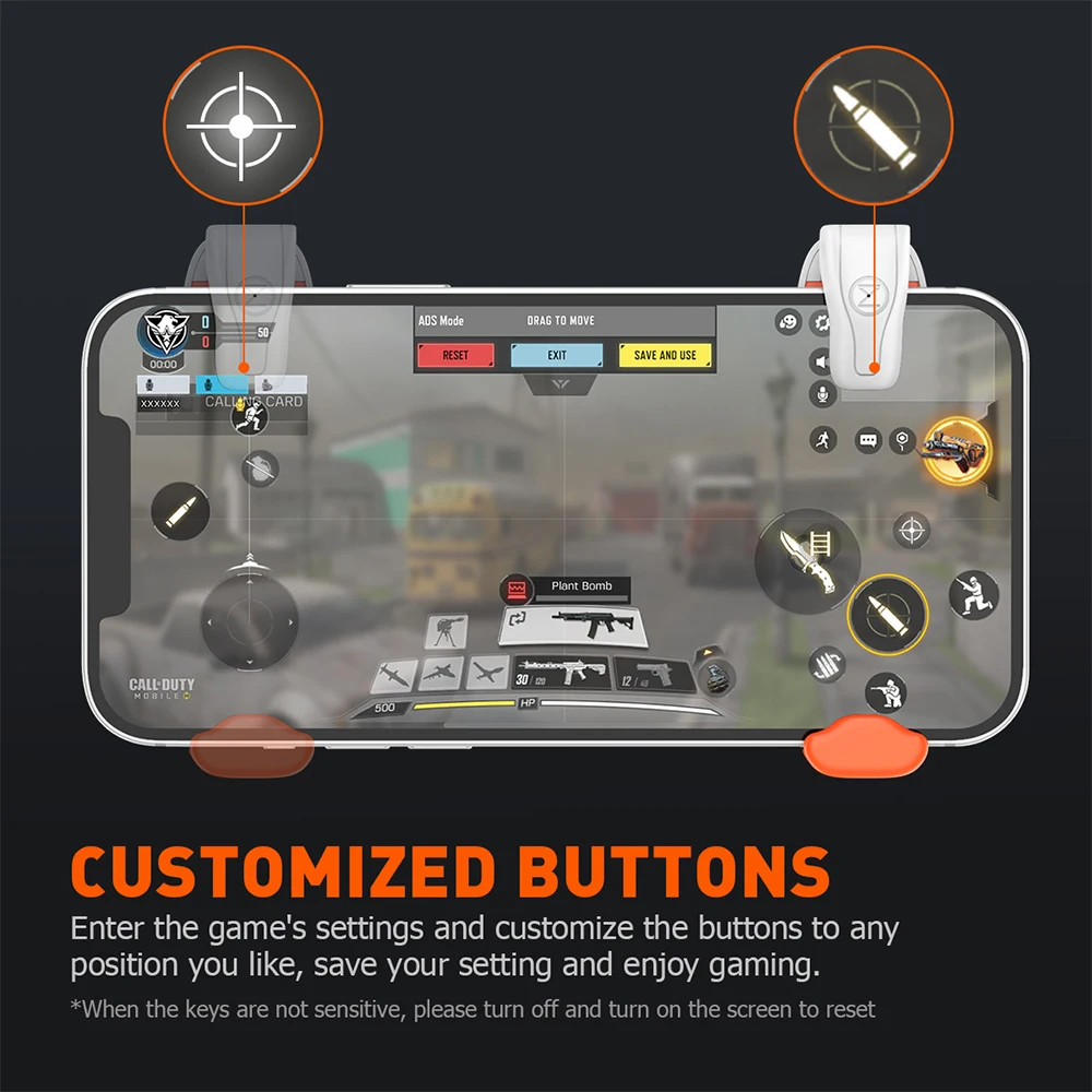 BIGBIG WON M1 Mobile Shooting Gaming Vibration Button Triggers for Gamepad Pubg Game Controller Extended Handle iPhone Joystick