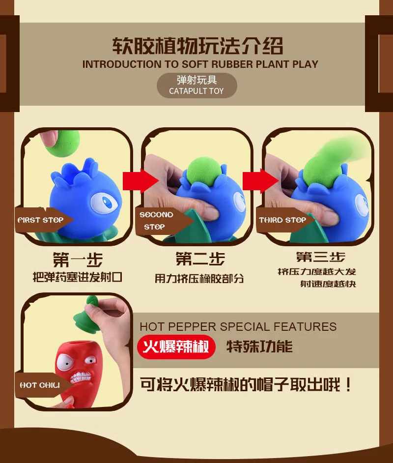 PVZ PLANTS VS. ZOMBIES 2 Anime-Figur aus Hartgummi: Peashooter, Sonnenblume, Cabbage-Pult – Lustige PVC-Modell-Spielzeuge, Puppen, Weihnachtsgeschenke für Kinder – Detail 22