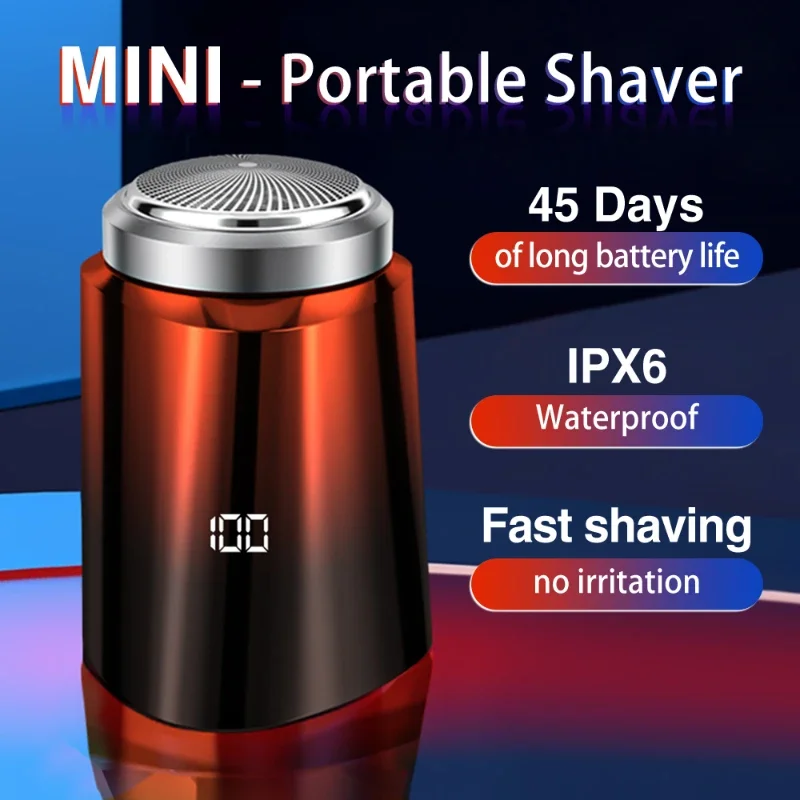 Mini Afeitadora eléctrica portátil USB para hombres, máquina de afeitar para Barba, licuadora, cuchillas afiladas impermeables, sin irritación