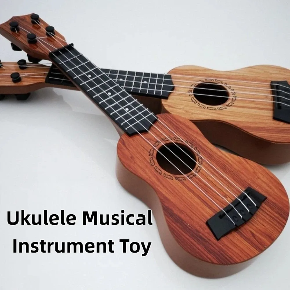 4 cordas ukulele instrumento musical brinquedo educacional clássico simulação ukulele brinquedo botão ajustável durável crianças brinquedos musicais