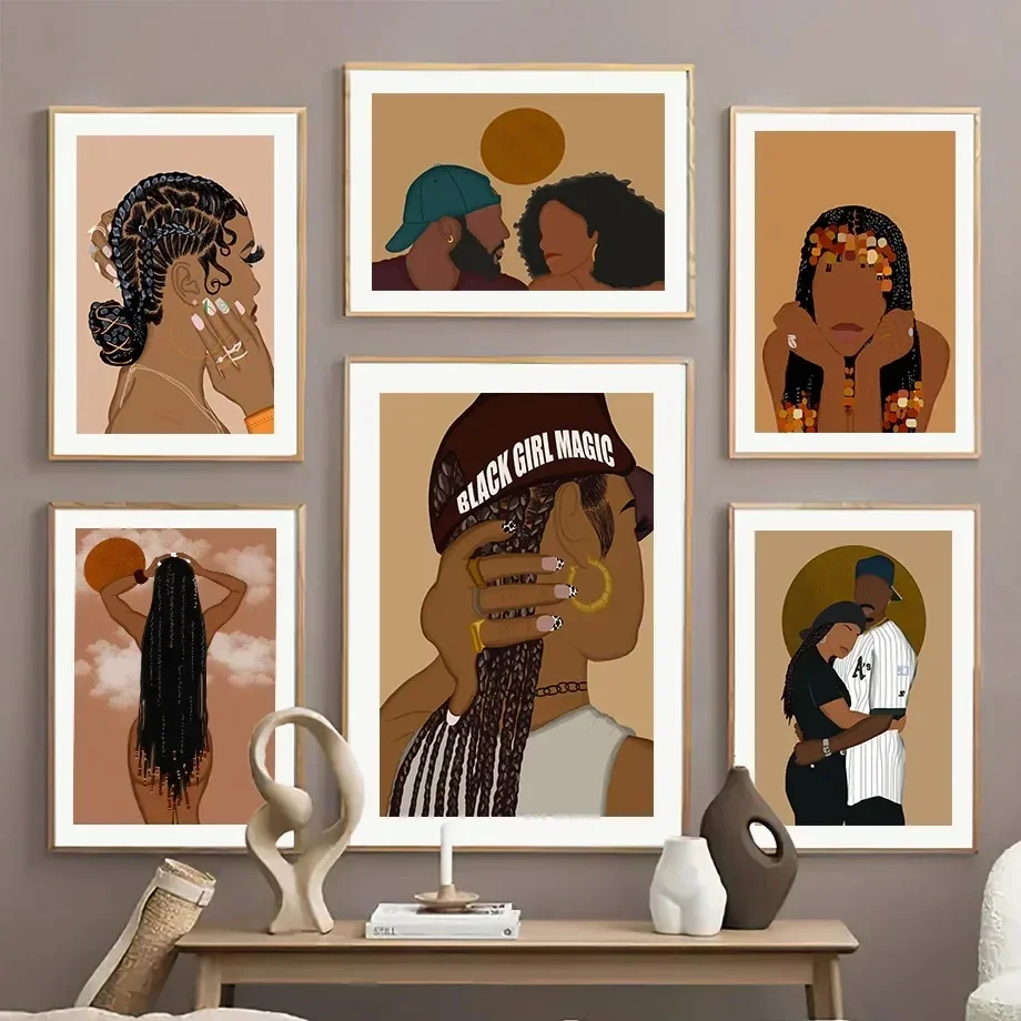 Hip-Hop Culture Dreadlocks Fashion Black Girl Living Room Decor Poster And Print Salon Wall Picture Bar Wall Art Canvas Painting