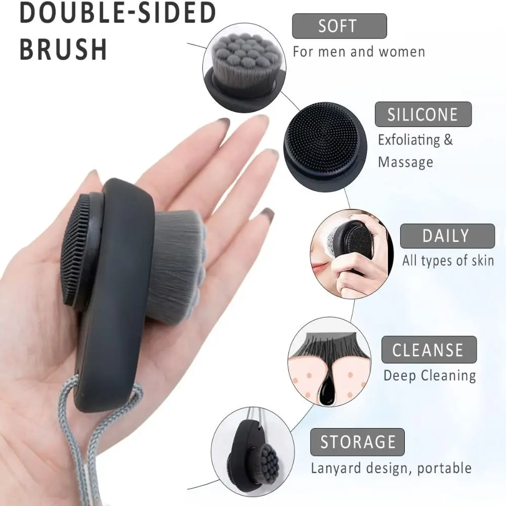 Soins de la peau élimination des points noirs exfoliant gommage du visage nettoyant nettoyage des pores brosse de nettoyage du visage Double face