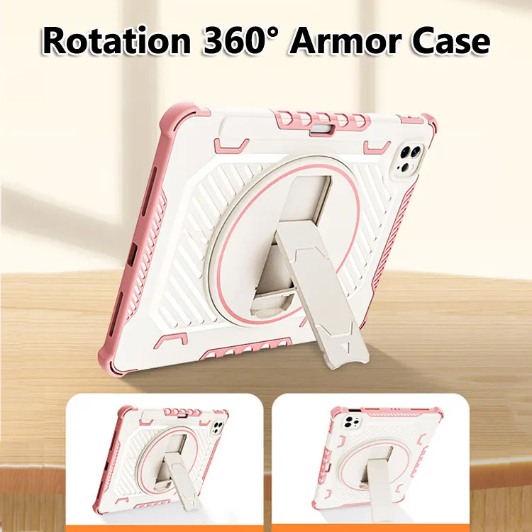 Rotation Tablet Case for IPad Air 11 Inch 2024 Mini 6 10th 10.9 Air5 4 3 2 1 9.7 2018 2017 7 8 9th 10.2 Silica Gel Armor Cover