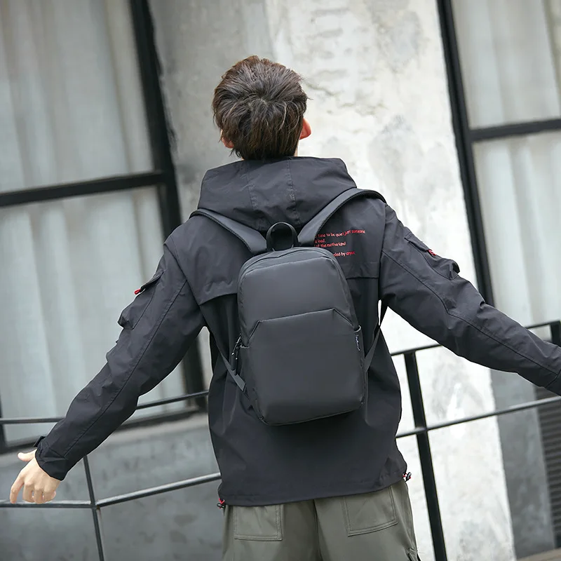 Mini mochila de lona negra para hombre, Bolsa Escolar, pequeña, japonesa, impermeable, de viaje