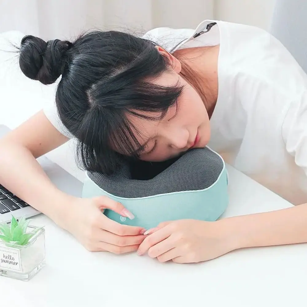 

Портативная дышащая тканевая U-образная подушка с медленным отскоком, складная дорожная подушка с сумкой для хранения, подушка для шеи, офисная подушка