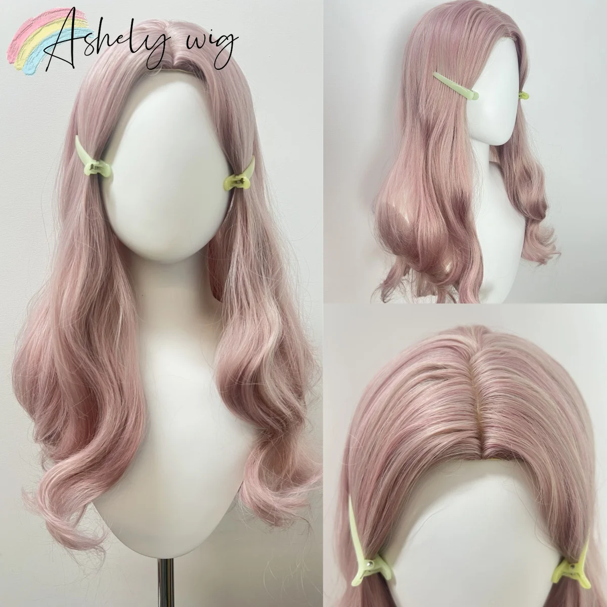 

Ashely Lolita Pink Wig Pastel 26inch Long Straight Wig for Women Lolita High Temperature Fibers Synthetic Wigs for Daily Use