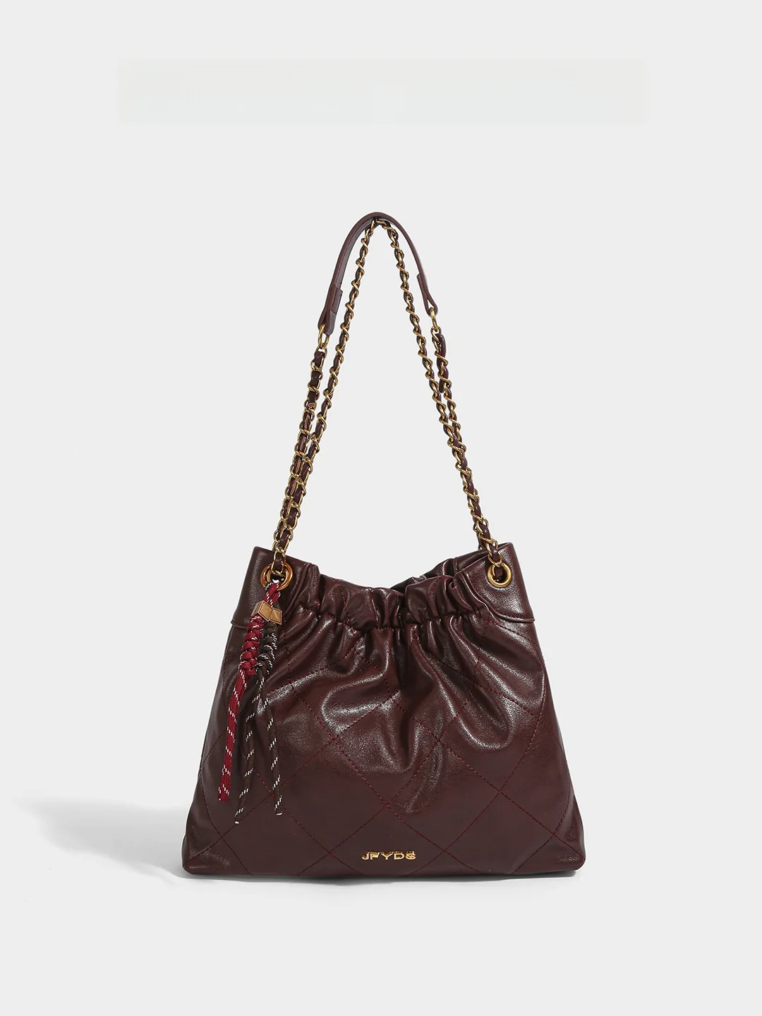 CharlieKitty Women's Chain Shoulder Bag Casual Simple Style Small Square PU Leather Soft Surface Daily Use Youth Fashion