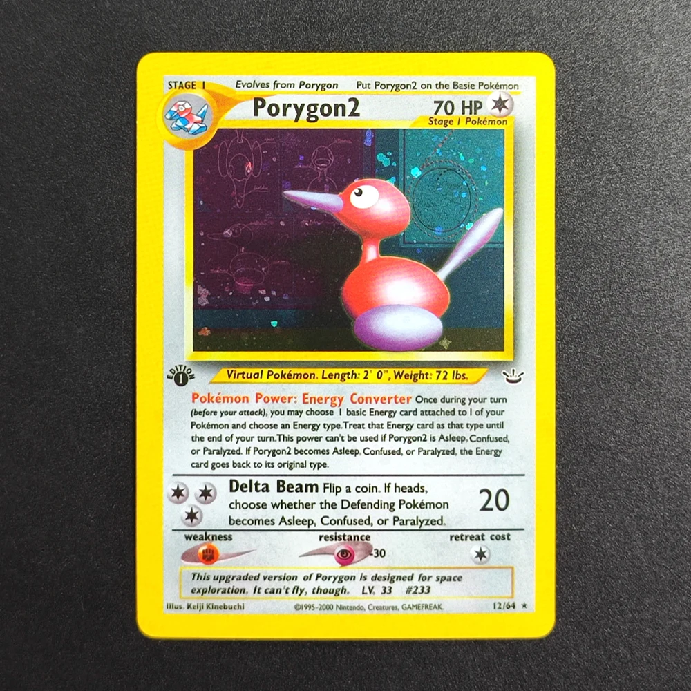 

Коллекционная карта для самостоятельного изготовления (DIY) Proxy Pokemon TCG 1999 EN Porygon2 12 Super Rare, классическая карта для игры в аниме-карточные игры, игрушка