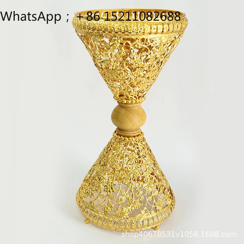 LLY Aromatherapy Burner Middle East Arabian Ornament Hollow Incense Burner Home Electroplating Gold Craft