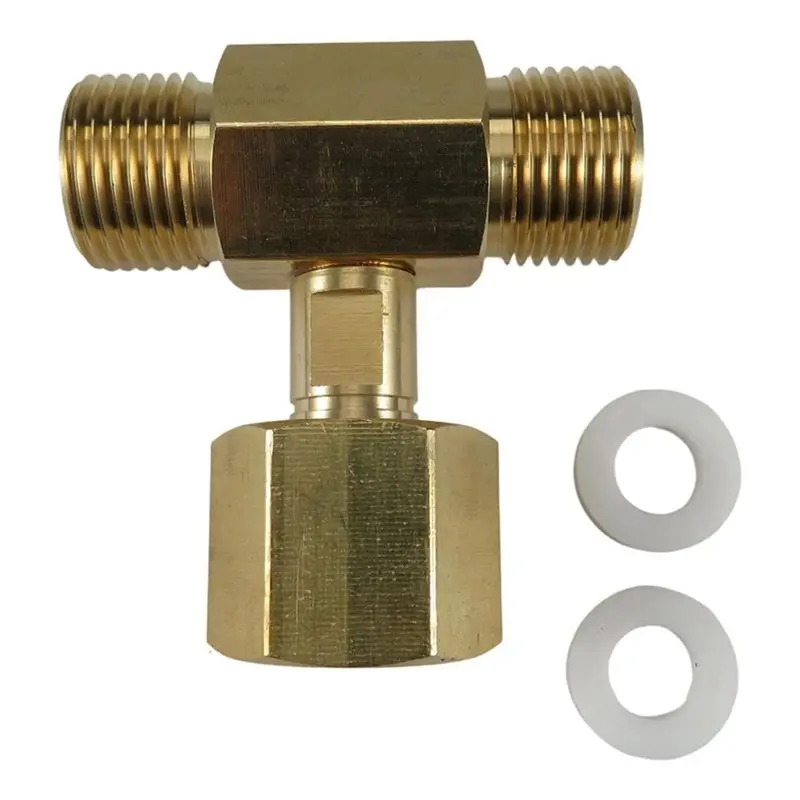 PORK-CO2 Cylinder Tanks Adapter Converter Tees Adapter CO2 Tanks Bottle 3 Way Connector Sodas Cylinder Fitting