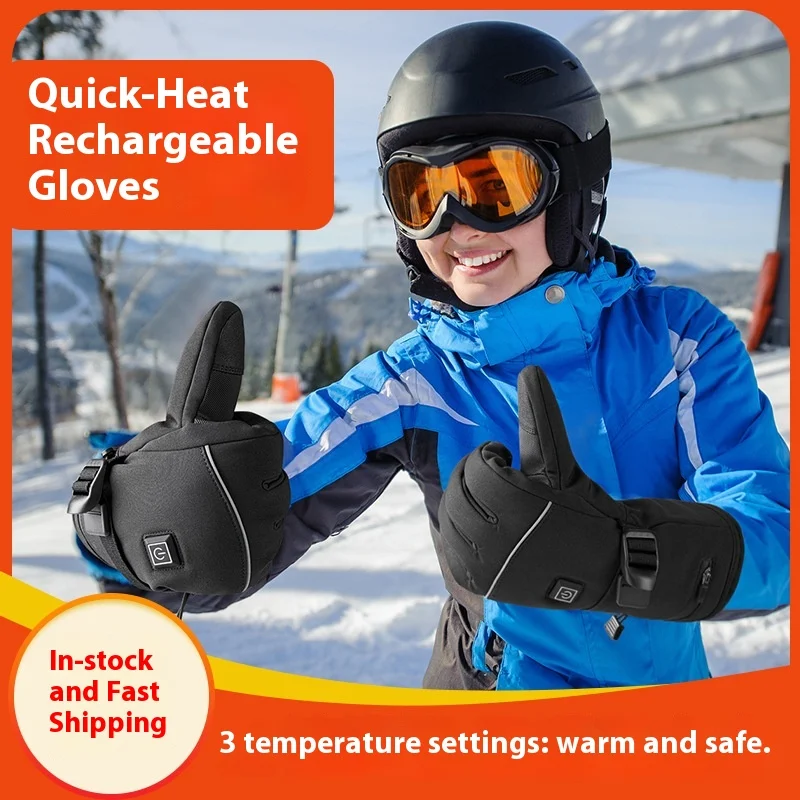 

Motorcycle Electric Heated Gloves Moto Heating Gloves Winter Warm Waterproof Rechargeable Heated Thermal Gloves For Snowmobile