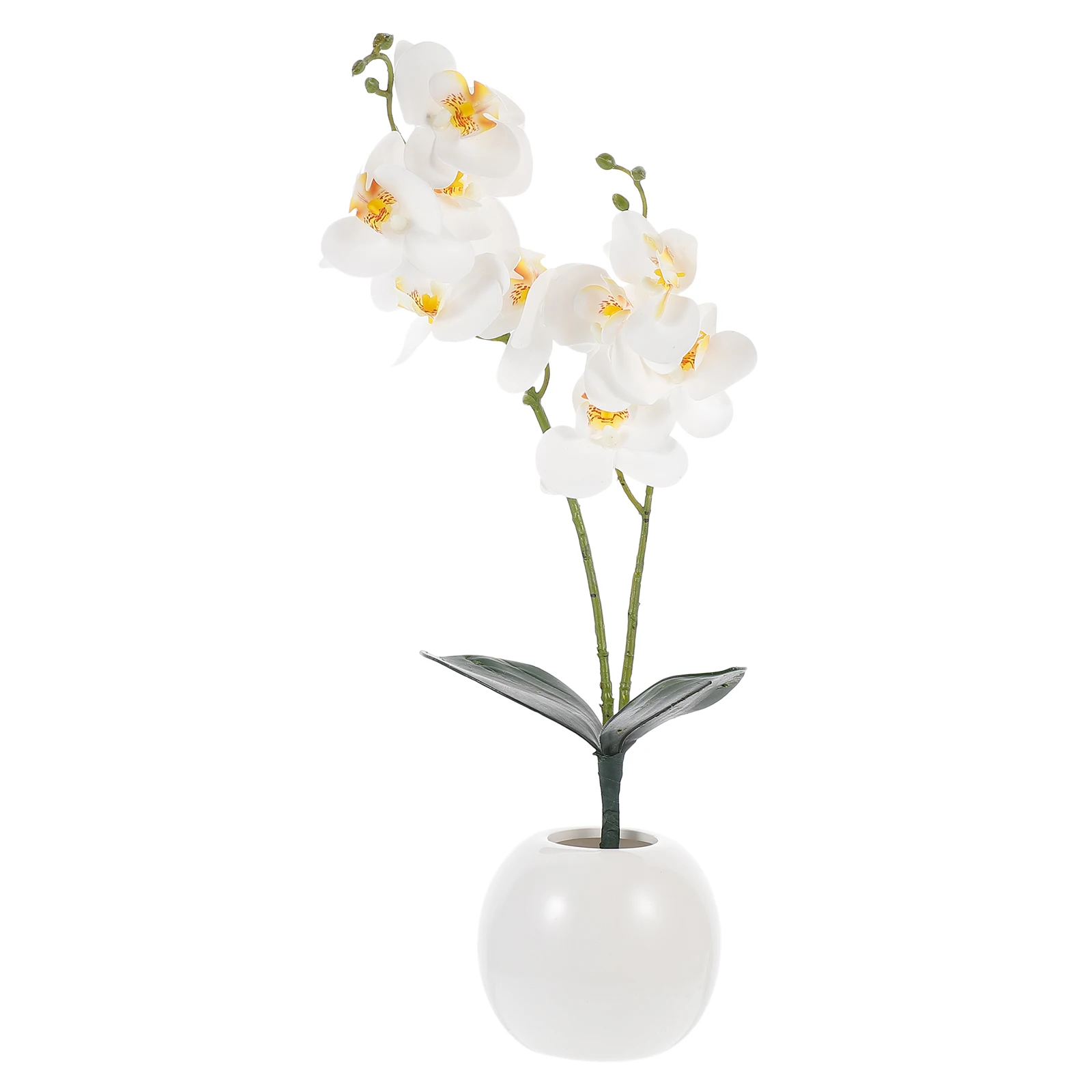 

Artificial Phalaenopsis Bonsai Fake Orchid Plant Arrangements in Pot Home Decoration Silk Plastic Flowers for Office Hotel