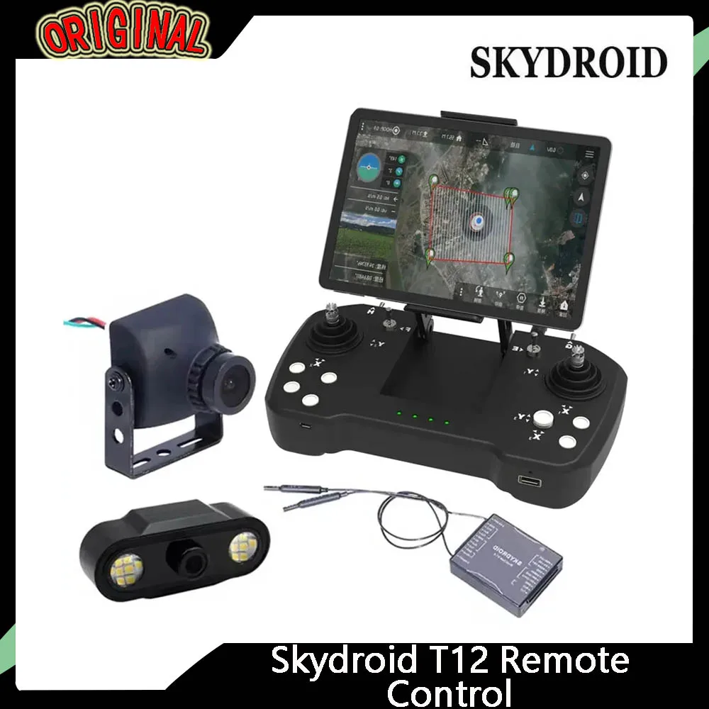 

12-канальный пульт дистанционного управления Skydroid T12 | Передача 20 км, приемник R12, корпусная камера 3 — 4 в 1 для дронов для защиты растений
