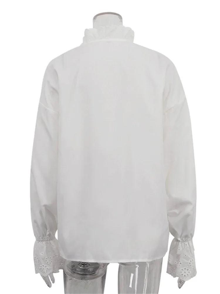 قمصان نسائية مكشكشة لامعة من Tossy قميص داخلي مرقع بأكمام طويلة ملابس غير رسمية للتنقل بلوزات نسائية أنيقة مجوفة #5