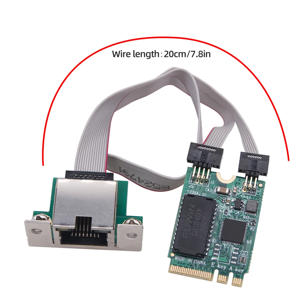 M.2 Gigabit Ethernet Network Card 2.5G/1000/100Mbps M2 RJ45 PCIE Bus Network Card Mini PCIE Ethernet Adapter