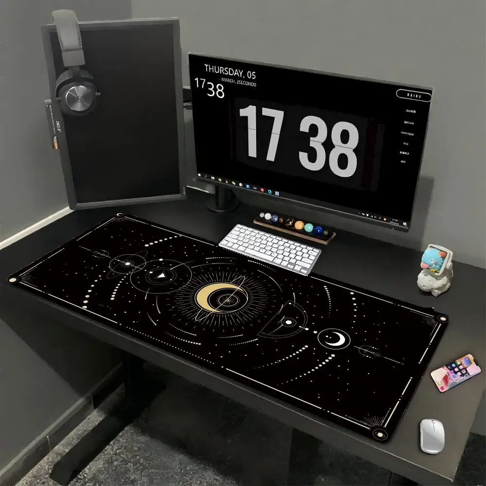 

Большой коврик для мыши Moon Art в стиле аниме XXL 60x30 см, компьютерный ноутбук, офисные резиновые нескользящие коврики для стола, длинный настольный коврик, коврики для игровой клавиатуры