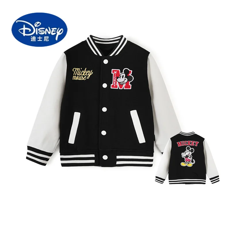 سترة ديزني للأطفال |   تيري نمط البيسبول القطن |   ملابس خارجية للربيع/الخريف بطباعة كرتونية