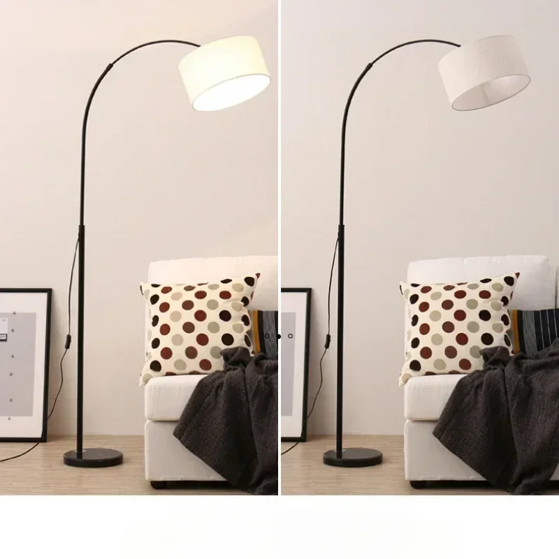 Height Adjustable LED Floor Lamp for Living Room Bedroom Study House Decoration Marble Base Standing Light