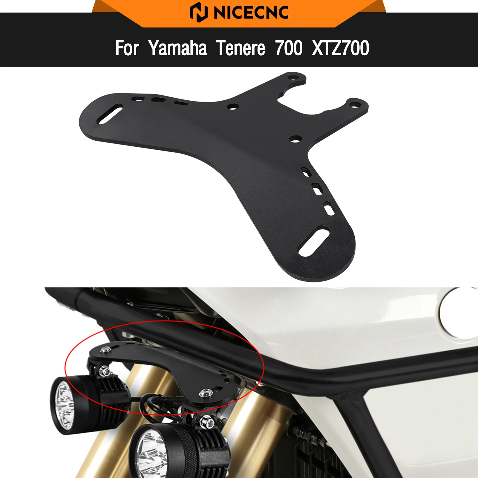 

Motorcycle Fog Lights Auxiliary Bracket Driving Lamp Spotlight Bracket Holder For YAMAHA Tenere 700 T700 XTZ 700 T7 2019 2020
