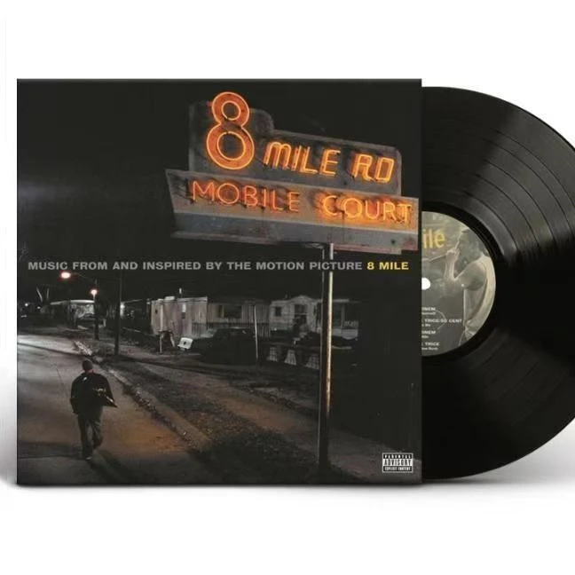 

New Eminem JAY Z Music Vinyl LP 8 Mile OST Album 2pcs Music Record Lose Yourself Cosplay 12 Inches Long Playing Record Turntable