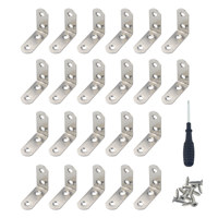 20pcs L Shaped Corner Stainless Steel Brackets 90 Degree Right Angle Connectors 40x40mm for Mounting Angle Bracket Furniture