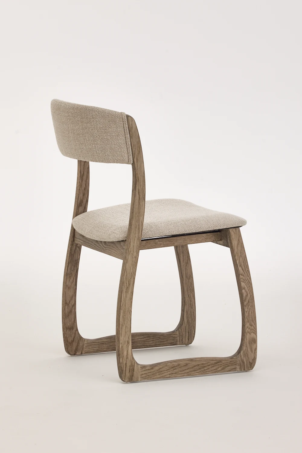 Light-coloured Minimalist White Waxed Wood Dining Chair Set in Nordic Style, Suitable for Homes, Hotels, and Restaurants