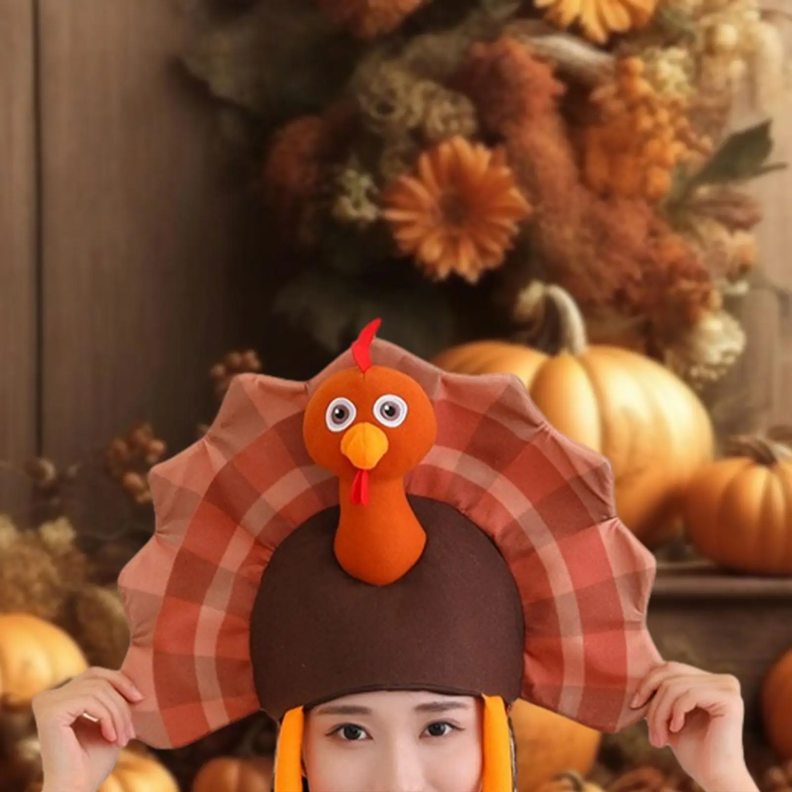 Funny Turkey Hat Cap Headwear for Stage Performance Night Event Thanksgiving
