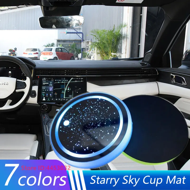 1 PCS Led Car Cup Holder Light For LYNK CO 01 02 03 05 2022 2023 7 Colors Coaster Photoinduction Decorative Lamps Accessories