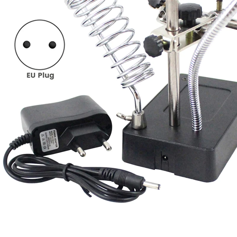 

Welding Magnifying Glass 3X Desktop Welding Repair Tool Loupe Hand Soldering Solder Iron Stand Holder EU Plug