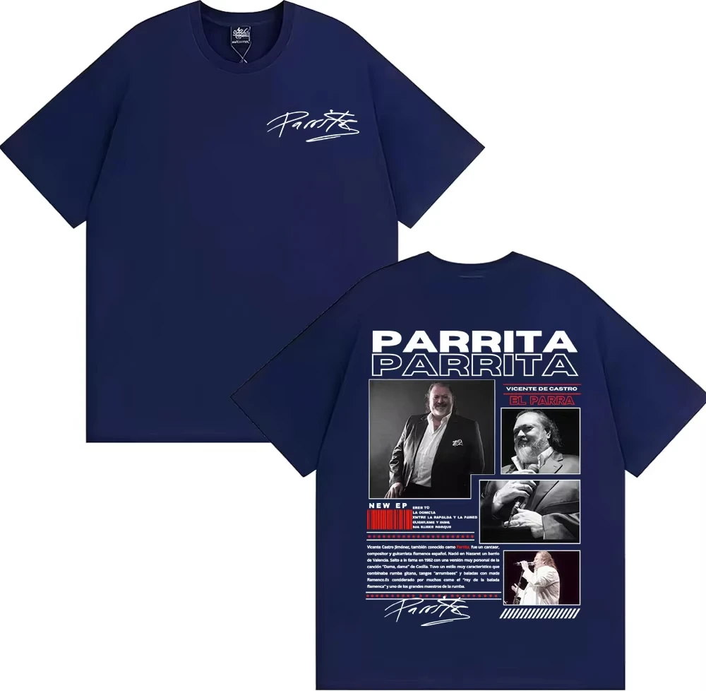 Parrita Vicente De Castro Album 2026 Tour T Shirts Men Women Harajuku Hip Hop Vintage T-shirt Cotton Casual Streetwear T Shirt
