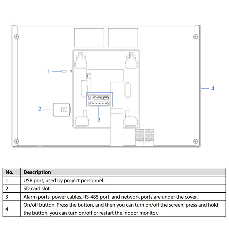 Dahua-Monitor Digital para interiores, intercomunicador de vídeo con altavoz incorporado, timbre inalámbrico, sistema de seguridad para el hogar, Android, POE, 10 pulgadas, VTH5341G-W