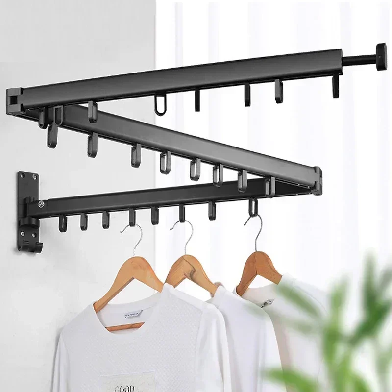 Retractable Cloth Drying Rack Folding Clothes Hanger Wall Mount Indoor Amp Outdoor Space Saving  Home Laundry Clothesline