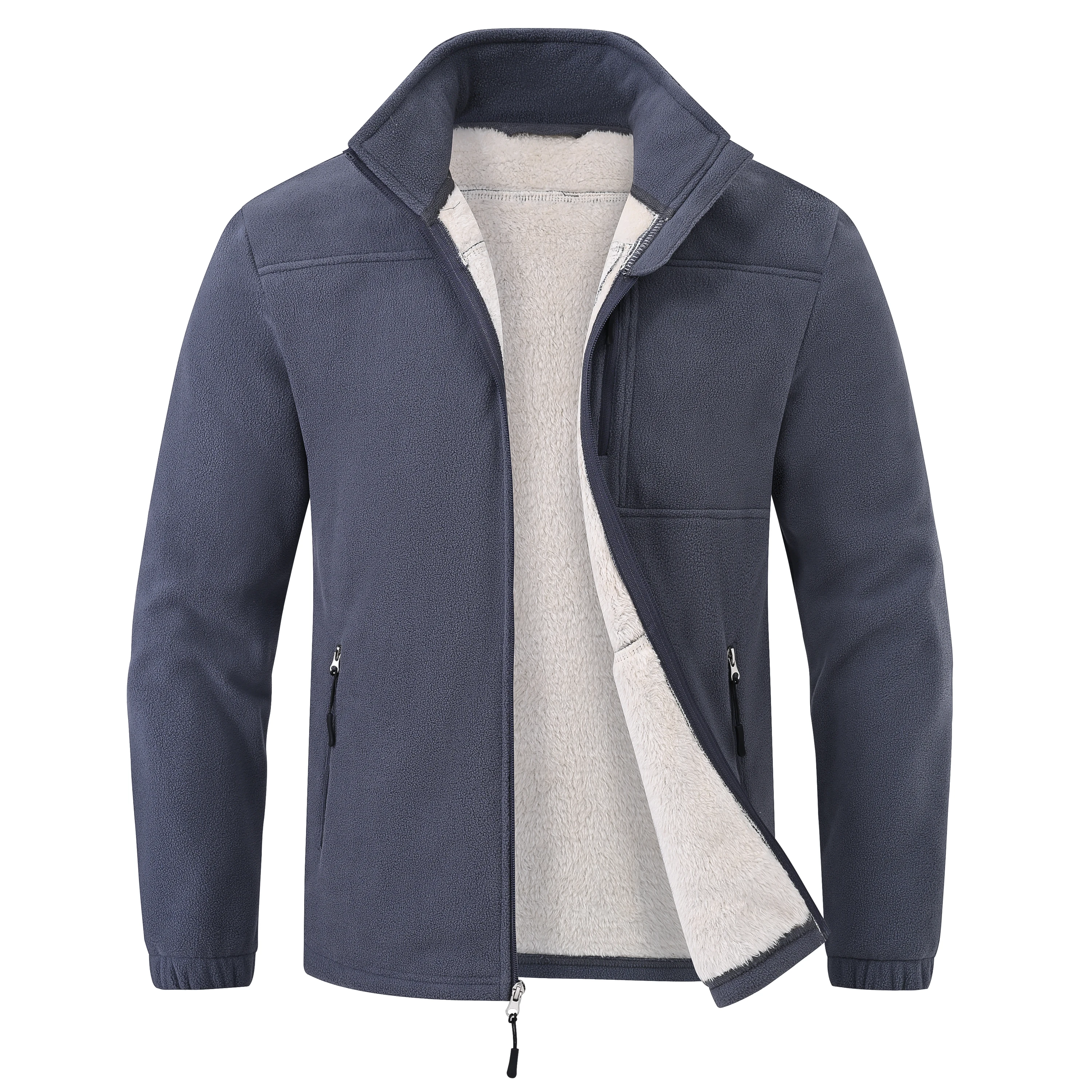 Herren Warme Polarfleece-Jacke mit Vollreißverschluss, Windbreaker mit mehreren Taschen, Arbeits- und Wanderjacke für Herbst & Winter – Detail 19