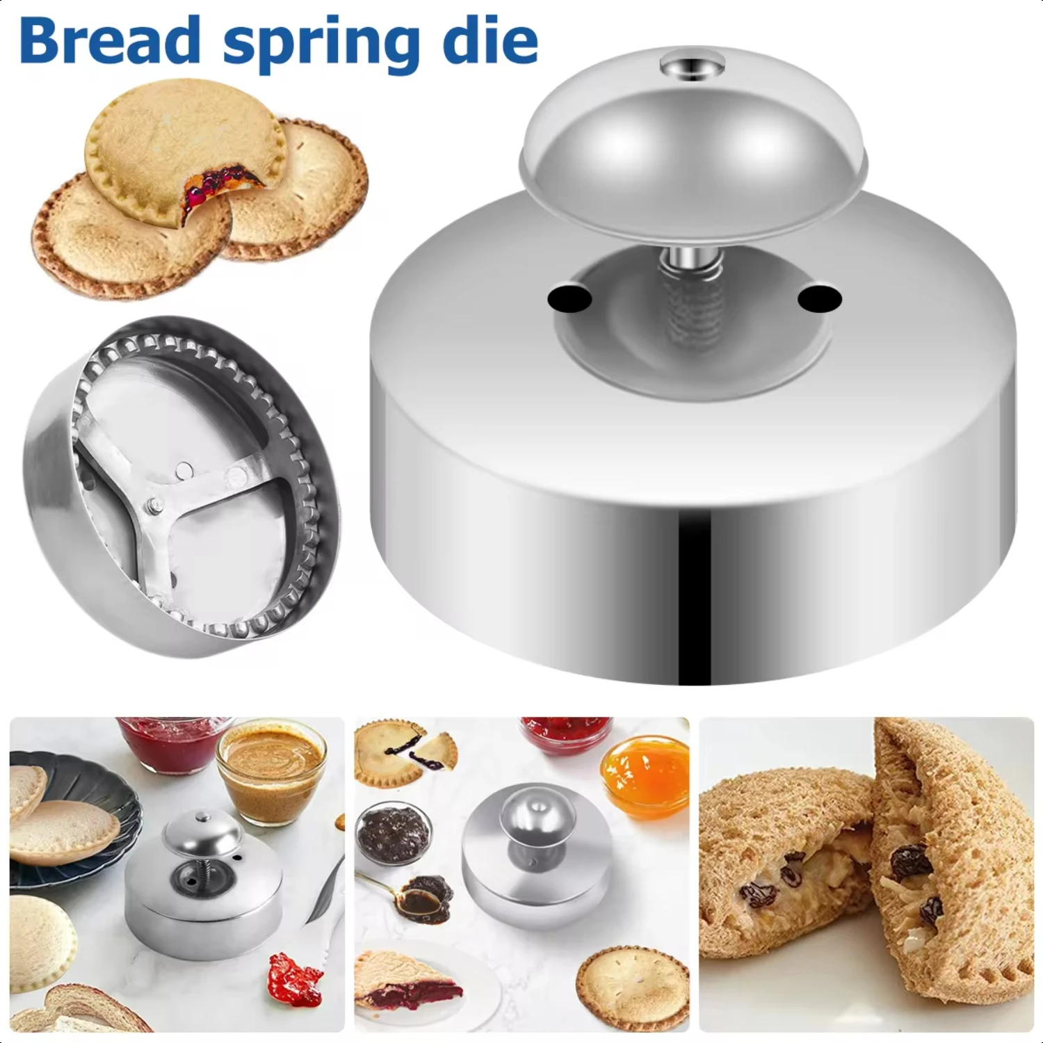 

Sandwich Cutter and Sealer Stainless Steel Round Sandwich Maker Pastry Cookies Mold Hamburgers Baking Bento Tools