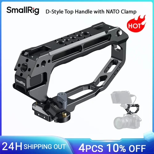 Imagen 1 del producto Mango superior estilo D SmallRig con abrazadera NATO, con orificios de localización de 1/4 ""-20 zapata fría para DSLR para SONY para jaula de cámara Nikon-5661