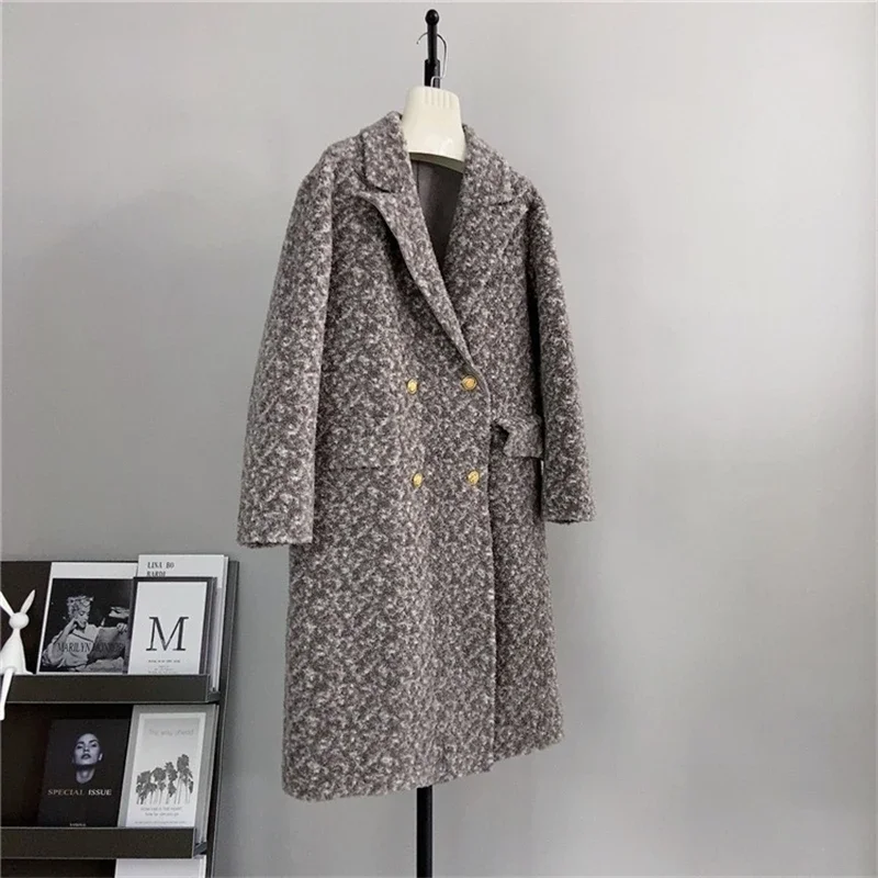 Premium Style Lamb Wool Women Coat Female Sheep Shearling Loose Jacket 2024 Young New Model PT497