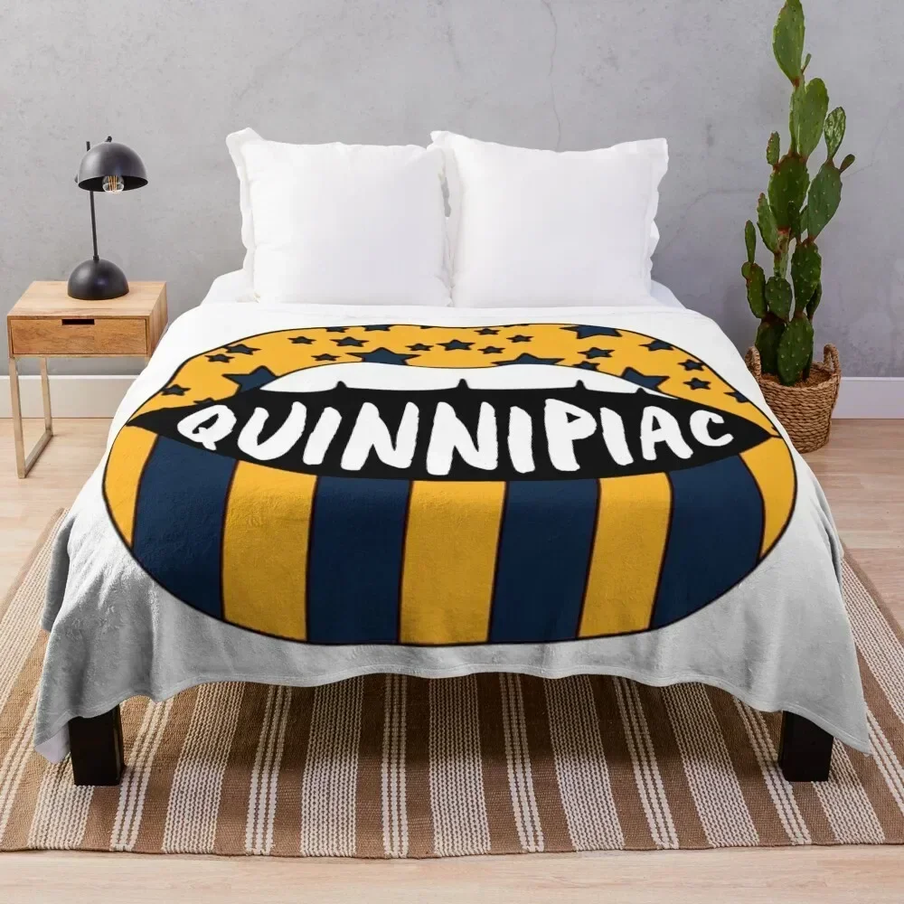 

Quinnipiac Lips Throw Blanket Cozy Throw Blanket Birthday Gift for Him Her
