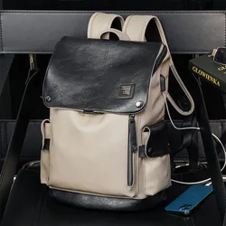 High Quality PU Leather Waterproof Men's Laptop Backpack Large Computer Backpack for Business Urban Man Backpack