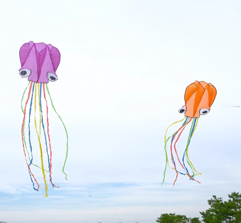 free shipping octopus kites flying toys for children kites factory soft kites windsocks professional winds outdoor toys koi new