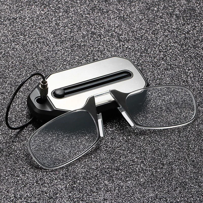 Llavero sin pierna Clip nariz gafas de lectura mujeres hombres ultraligero portátil sin montura lectores gafas dioptrías ultrafinas + 1,0 + 3,0