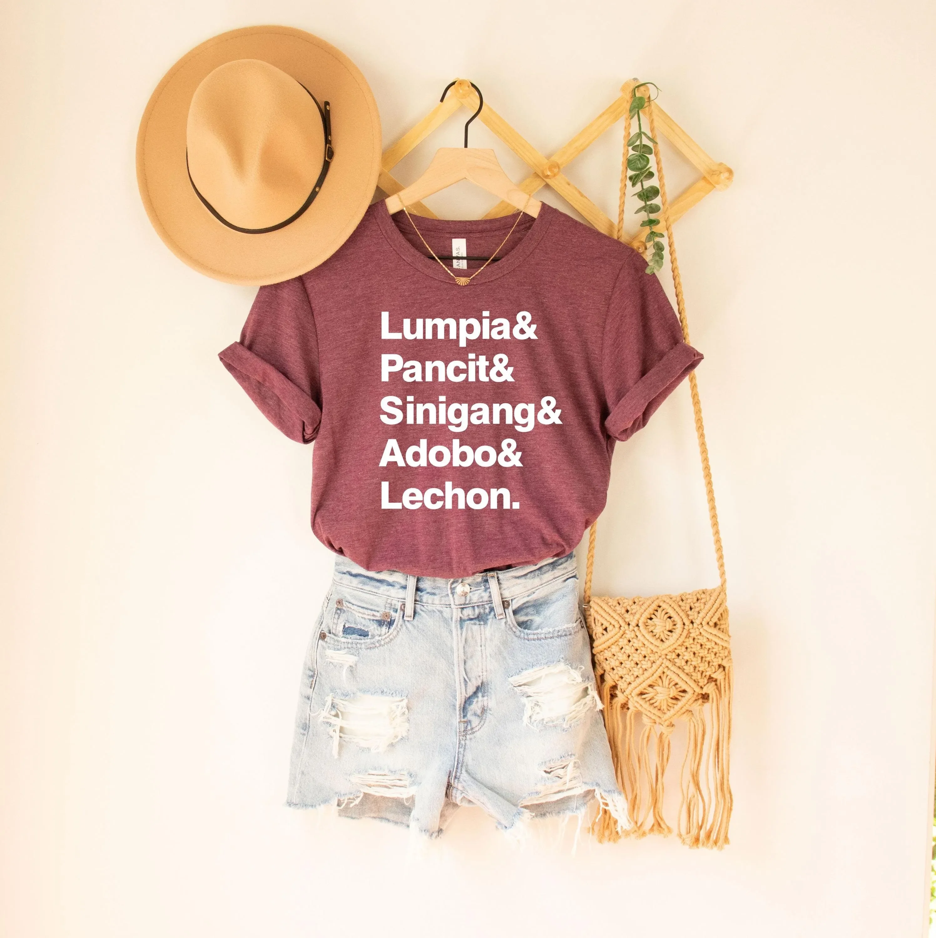 Camiseta con Diseño de Comida Filipina: Lumpia, Pancit, Sinigang, Adobo, Lechon, para Amantes de la Cocina Filipina