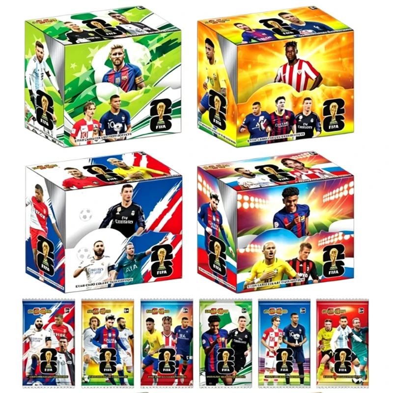 FIFA Football Star Trading Cards Box Soccer Player Collection Card Packs Sports Game Cards Fan Souvenir Birthday Gift for Boys